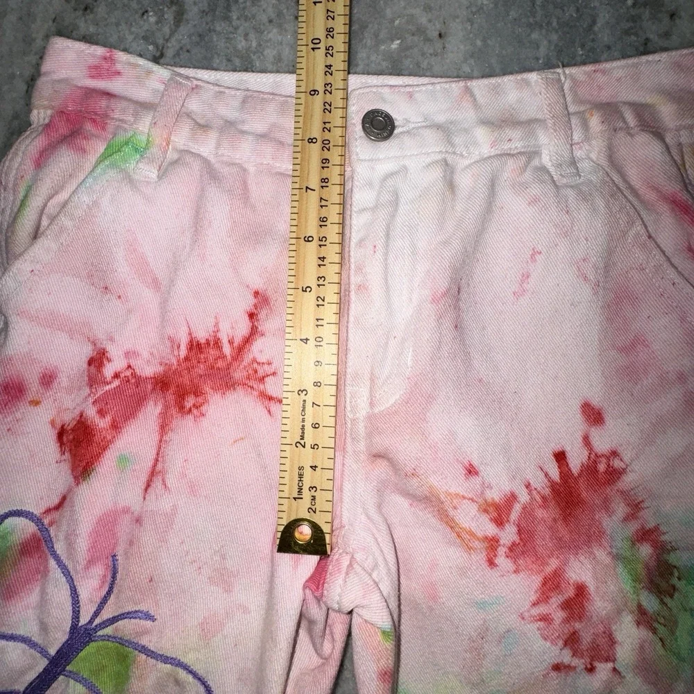 Pacsun‎ Women's 28x30 Tie Dye Embroidered Carpenter Jeans Festival Hippie